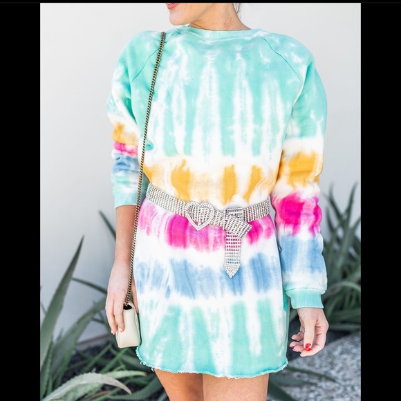 Lovers Friends Tie Dye Sweatshirt Dress 